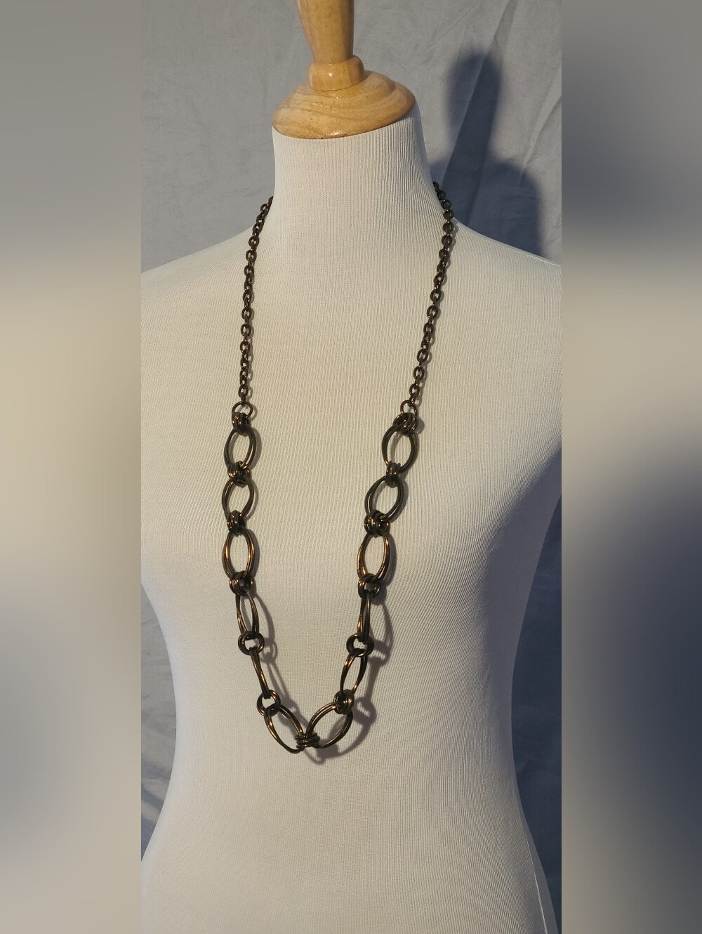 Daisy Fuentes Long Bronze-Tone Link Necklace